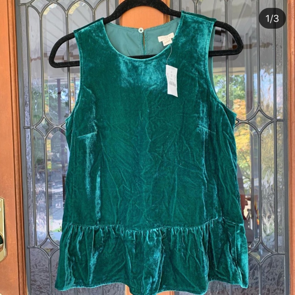 JCREW Velvet Peplum Blouse